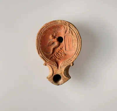 Terracotta oil lamp