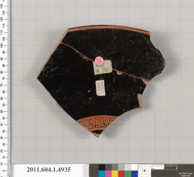 Terracotta rim fragment of a kylix (drinking cup)