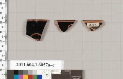 Terracotta rim fragments of kylikes (drinking cups)