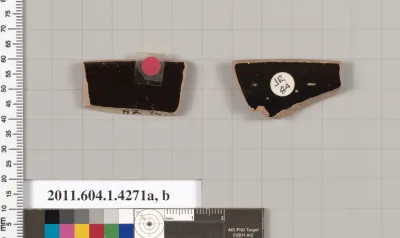 Terracotta rim fragments of kylikes (drinking cups)