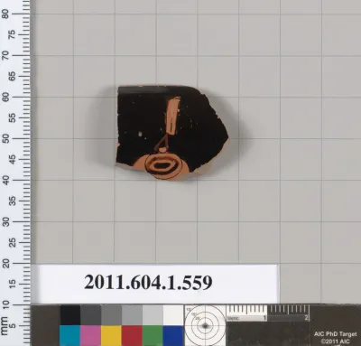 Terracotta rim fragment of a kylix (drinking cup)