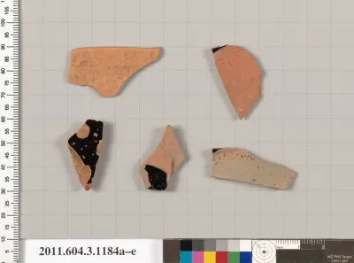 Terracotta fragments of mastoids  (drinking cups with narrow base) or kyathoi (cup-shaped ladles)