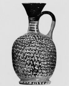 LEKYTHOS, SQUAT (ATHENIAN, BLACK PATTERN)