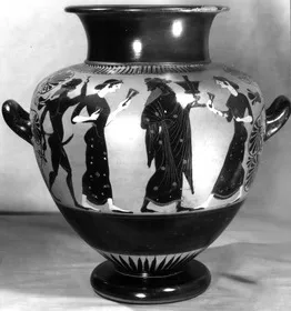 STAMNOS (ATHENIAN, BLACK-FIGURE)
