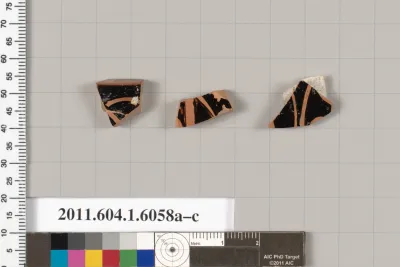 Terracotta fragments of kylikes (drinking cups)