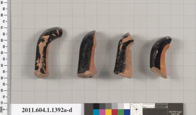 Terracotta fragments of kylikes (drinking cups)