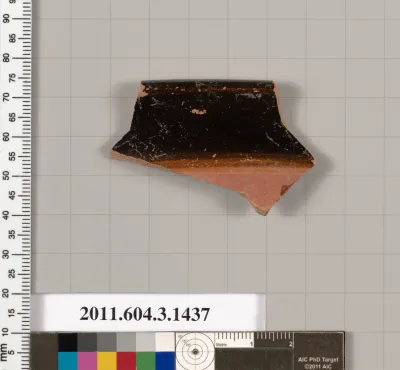 Terracotta rim fragment of a skyphos (deep drinking cup)