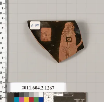 Terracotta rim fragment of a skyphos (deep drinking cup)