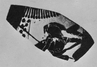 OINOCHOE, FRAGMENT (ATHENIAN, BLACK-FIGURE)
