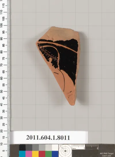 Terracotta fragment of a kylix (drinking cup)