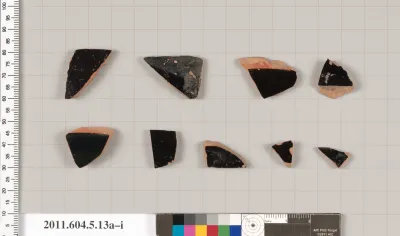 Terracotta fragments of kylikes (drinking cups)