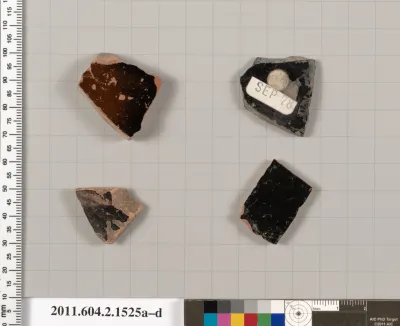 Terracotta fragments of skyphoi (deep drinking cups)