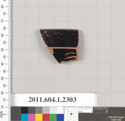 Terracotta rim fragment of a kylix (drinking cup)