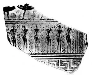 KRATER, FRAGMENT (ATHENIAN GEOMETRIC, SILHOUETTE)