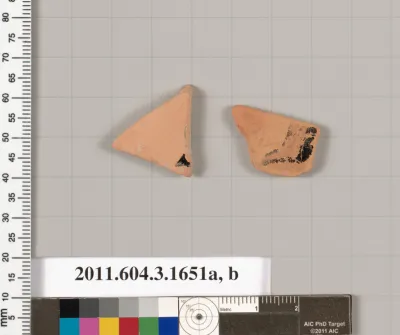 Terracotta fragments of kylikes: Band or lip cups (drinking cups)