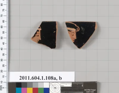 Terracotta rim fragments of a kylix (drinking cup)