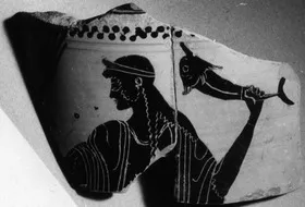LEKYTHOS, FRAGMENT (ATHENIAN, BLACK-FIGURE)