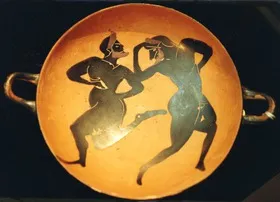 CUP, STEMLESS (ATHENIAN, BLACK-FIGURE)