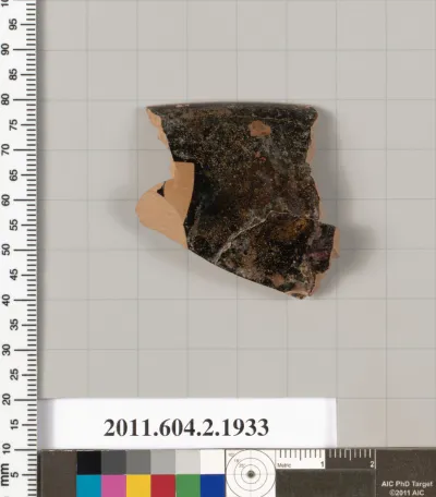 Terracotta rim fragment of a skyphos (deep drinking cup)