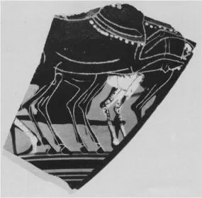SKYPHOS, FRAGMENT (ATHENIAN, BLACK-FIGURE)