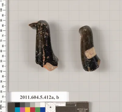 Terracotta fragments of kylikes (drinking cups)