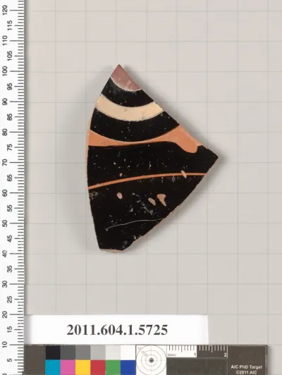 Terracotta fragment of a kylix: eye-cup  (drinking cup)