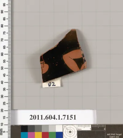 Terracotta rim fragment of a kylix (drinking cup)