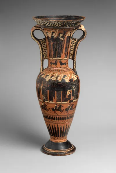 Terracotta loutrophoros (ceremonial vase for water)