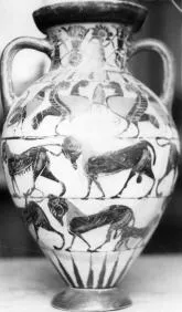 AMPHORA, NECK (ATHENIAN, BLACK-FIGURE)