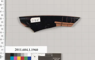 Terracotta rim fragment of a kylix (drinking cup)