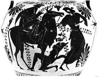 AMPHORA, NECK (ATHENIAN, BLACK-FIGURE)