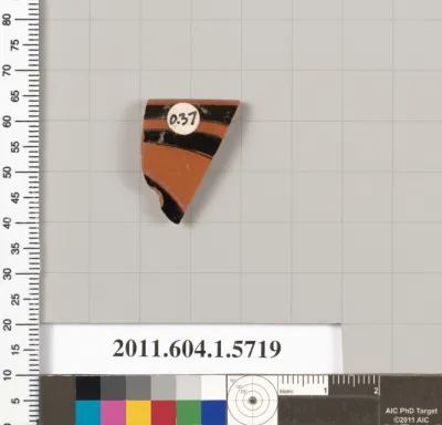 Terracotta rim fragment of a kylix: eye-cup  (drinking cup)