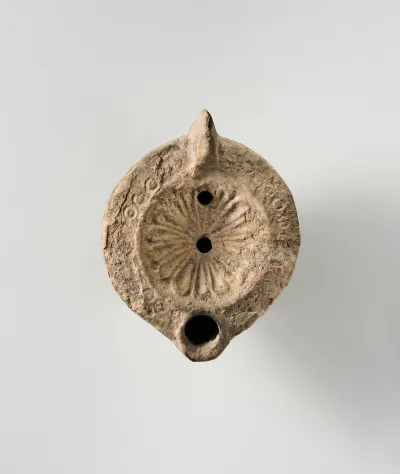 Terracotta oil lamp