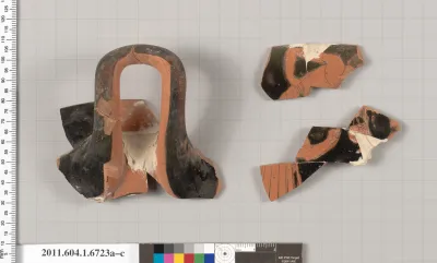 Terracotta fragments of a kylix (drinking cup)