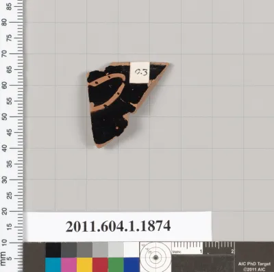 Terracotta rim fragment of a kylix (drinking cup)