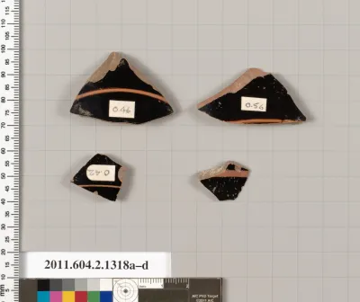 Terracotta fragments of skyphoi (deep drinking cups)