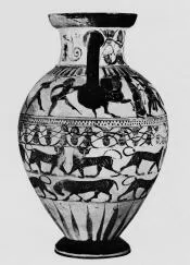 AMPHORA, NECK (ATHENIAN, BLACK-FIGURE)
