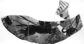 LEKANIS LID, FRAGMENTS (ATHENIAN, BLACK-FIGURE)