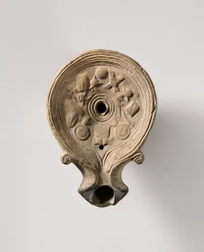 Terracotta oil lamp