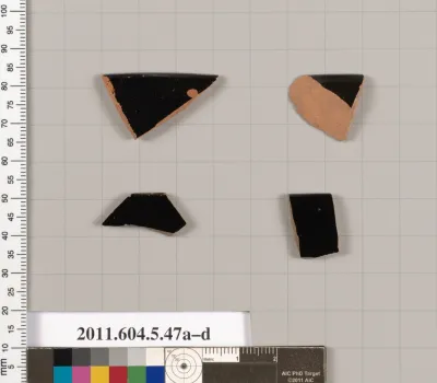 Terracotta rim fragments of kylikes (drinking cups)