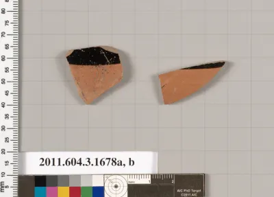 Terracotta fragments of kylikes: Band or lip cups (drinking cups)