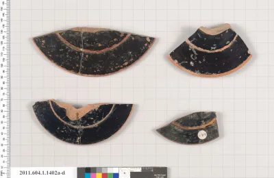 Terracotta fragments of kylikes (drinking cups)