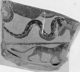 PLATE, FRAGMENTS (ATHENIAN, BLACK-FIGURE)