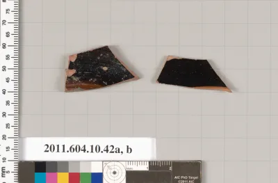 Terracotta fragments of kylikes (drinking cups)