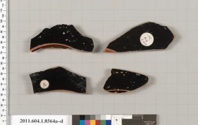 Terracotta fragments of stemless kylikes (drinking cups)