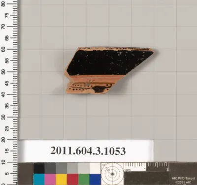 Terracotta fragment of a mastoid (drinking cup with narrow base)