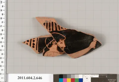 Terracotta fragment of a column-krater (bowl for mixing wine and water)