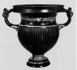 KRATER, KANTHAROID (SOUTH ITALIAN, GNATHIAN, BLACK GLAZE)