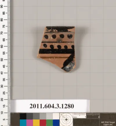 Terracotta rim fragment of a skyphos (deep drinking cup)