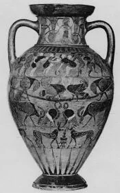 AMPHORA, NECK (ATHENIAN, BLACK-FIGURE)